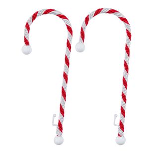 Jolly & Joy Decorate Candy Cane Stocking Holder 2 Pack Red