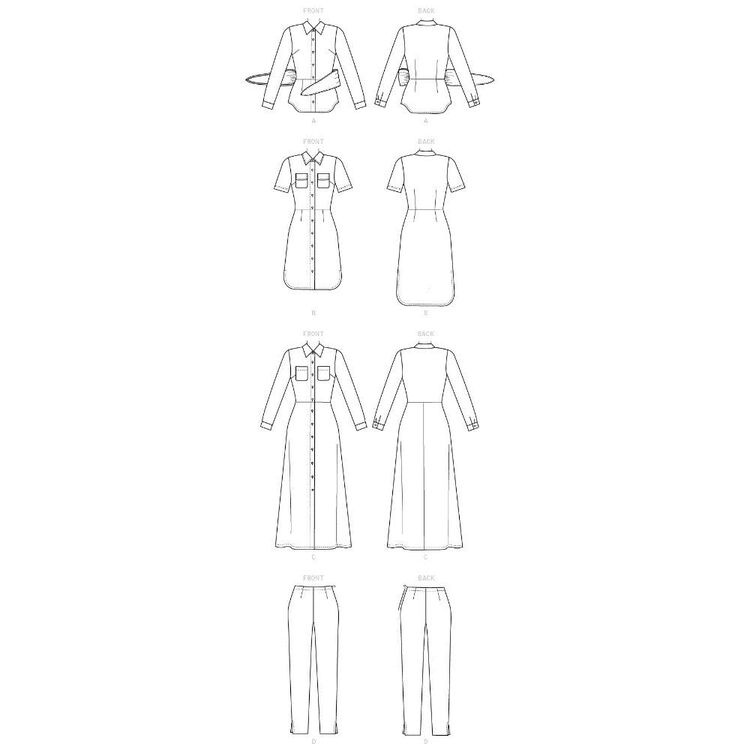 Butterick Pattern 6640 Lifestyle Wardrobe Misses'/ Misses' Petite Top, Dress and Pants