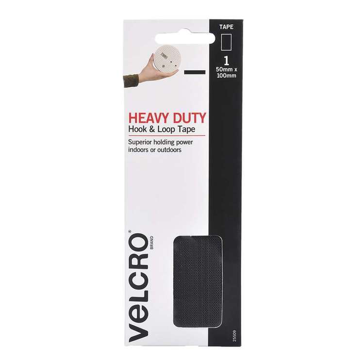 VELCRO® Brand Heavy Duty Stick On Strips 50mm x 100mm x 2 Sets Black