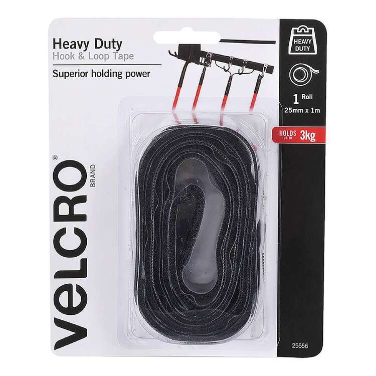 Velcro Heavy Duty ULTRA-MATE 751 Black Hook & Loop Tape, 50mm x 1m
