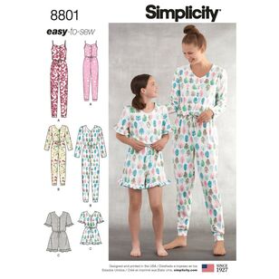 Simplicity Pattern 8801 Girls' and Misses' Knit Jumpsuit and Romper 6 - 18