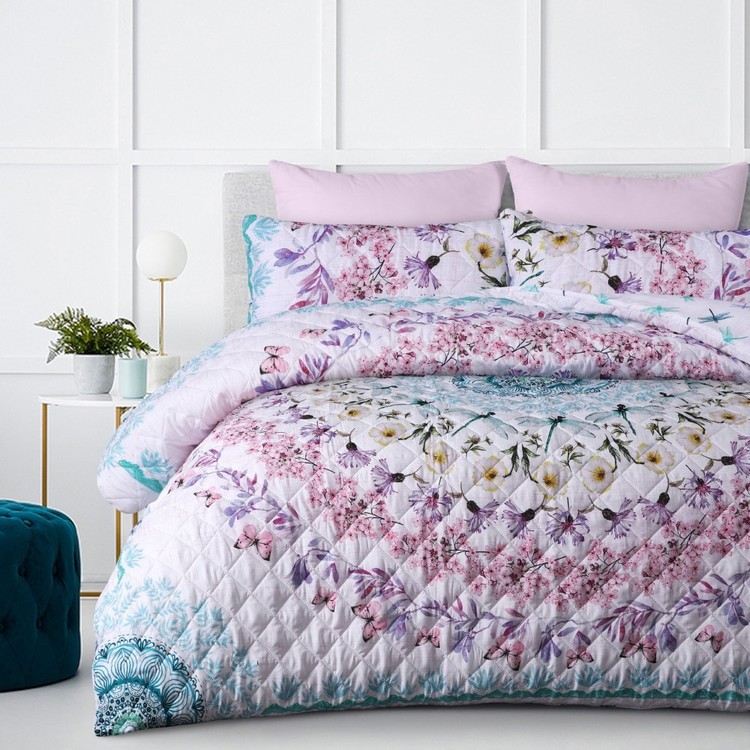 KOO Meadow Quilted Quilt Cover Set Multicoloured King