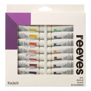 Reeves 18 Pack 10 ml Oil Paint Set Multicoloured 10 mL