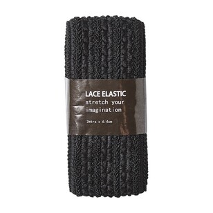 Timber & Thread 64 mm Lace Elastic Black 6.4 cm x 2 m