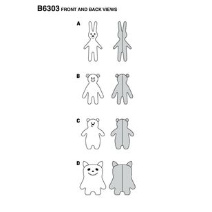 Burda Sewing Pattern 6303 Motif Pillows White Small - Large
