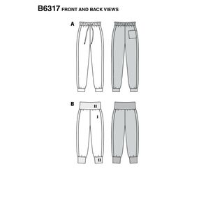 Burda Style Pattern 6317 Misses' Jogging Pull On Pant 6 - 20