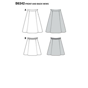Burda Style Pattern 6342 Misses' Side Pleat Skirt 8 - 18