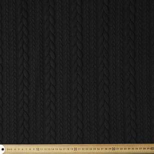 Cable Jacquard 150 cm Knit Fabric Black