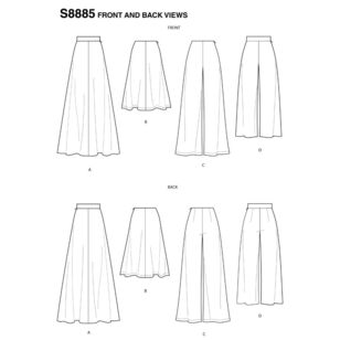 Simplicity Sewing Pattern S8885 Misses' Skirt and Pants