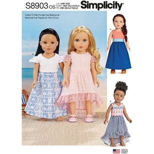 Simplicity Sewing Pattern S8903 18" Doll Clothes White One Size