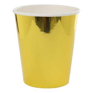 Five Star Paper Cup 10 Pack Metallic Gold 260 mL