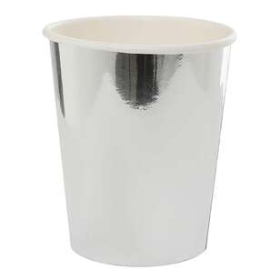 Five Star Paper Cup 10 Pack Metallic Silver 260 mL