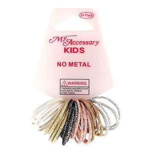 My Accessory Kids Sparkly Hair Rings 24 Pack Multicoloured