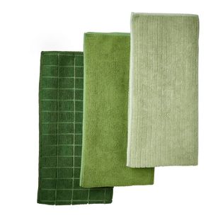 Mode Home Calva Microfibre Tea Towels 3 Pack Green 50 x 70 cm