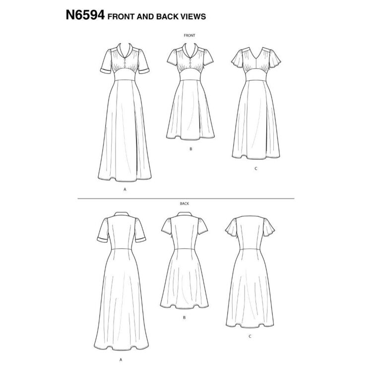 New Look Sewing Pattern N6594 Misses' Dress In Three Lengths 8 - 20