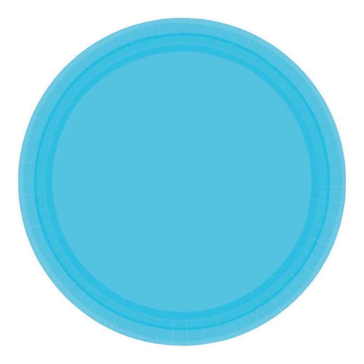 Amscan 17.8 cm Round Paper Plate 20 Pack Blue 17.8 cm
