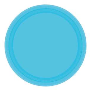 Amscan 17.8 cm Round Paper Plate 20 Pack Blue 17.8 cm