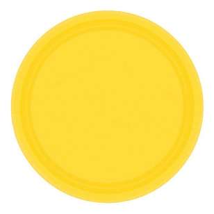 Amscan 17.8 cm Round Paper Plate 20 Pack Yellow 17.8 cm