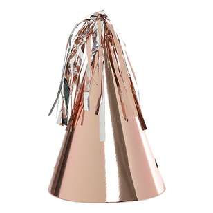 Five Star Metallic Tassel Party Hat 10 Pack Rose Gold