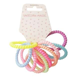 Unicorn Magic Mini Colourful Spiral Ties 10 Pack Multicoloured