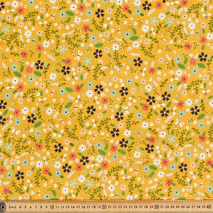 Working Bee Printed 112 cm Country Garden TC Fabric Mustard 112 cm