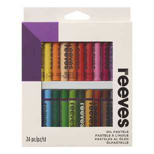 Reeves Large Oil Pastels Set of 24 Multicoloured