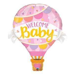 Qualatex Welcome Baby Shaped Foil Balloon Pink 107 cm