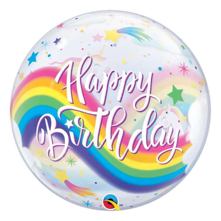 Qualatex Unicorn Happy Birthday Bubble Balloon