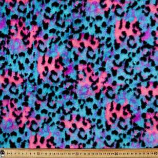 Neon Leopard Printed 147 cm Faux Fur Fabric Neon Leopard 147 cm
