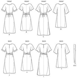 Simplicity Sewing Pattern S8981 Misses' Front Tie Dresses White