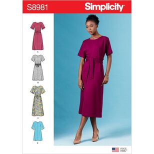 Simplicity Sewing Pattern S8981 Misses' Front Tie Dresses White