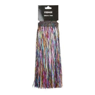 Tinsel Fringe Silver & Multicoloured 20 cm x 1 m