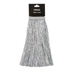 Tinsel Fringe Silver & Multicoloured 20 cm x 1 m