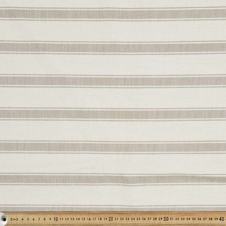 Farmhouse Upholstery Stripe Fabric Natural 140 cm