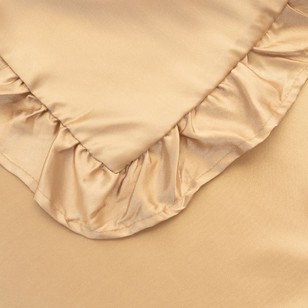 Brampton House Satin V-Shape Ruffled Pillowcase Champagne