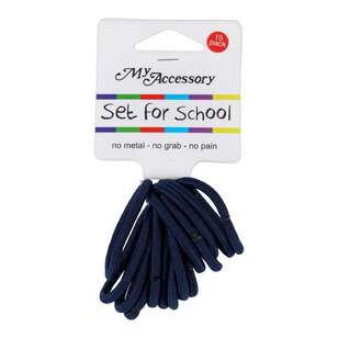 My Accessory Set For School Thin Ring Hair Tie #2 15 Pack Navy 3.5 x 9 x 11