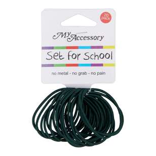 My Accessory Set For School Super Thin Ring Hair Tie 20 Pack Green 3.5 x 11 x 11