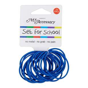 My Accessory Set For School Super Thin Ring Hair Tie 20 Pack Royal 3.5 x 11 x 7