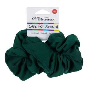 My Accessory Set For School Large Cotton Scrunchies 2 Pack Green 3 x 11 x 18