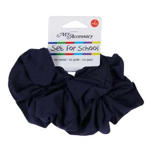 My Accessory Set For School Large Cotton Scrunchies 2 Pack Navy 3 x 11 x 15