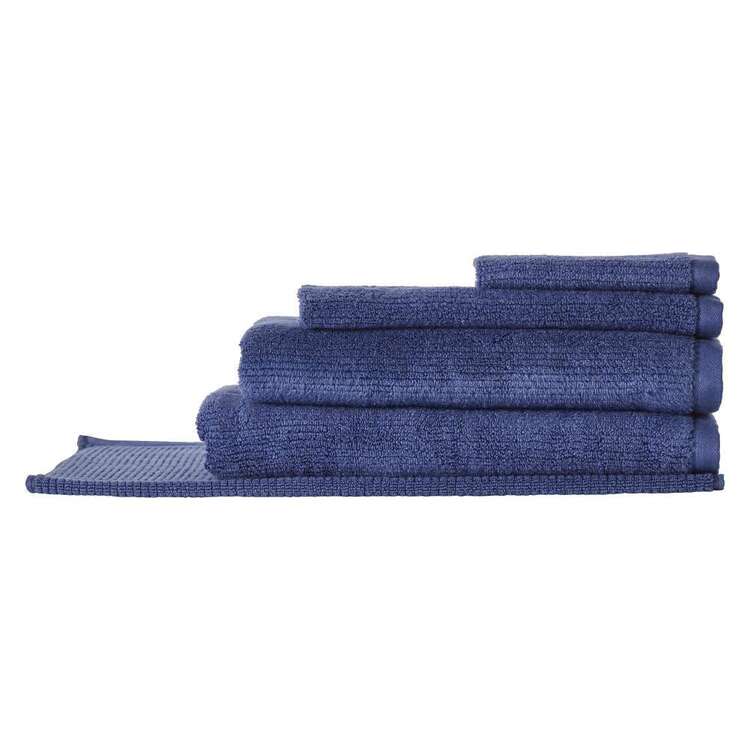 Brampton House Zero Twist Ribbed Towel Collection Blue