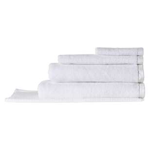 Brampton House Zero Twist Ribbed Towel Collection White