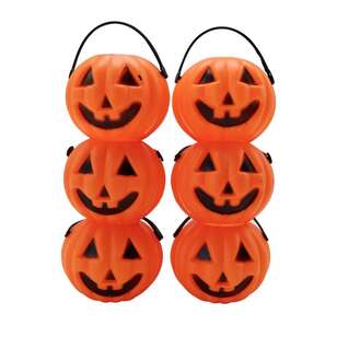 Spooky Hollow Pumpkin Mini Candy Jars 6 Pack Orange