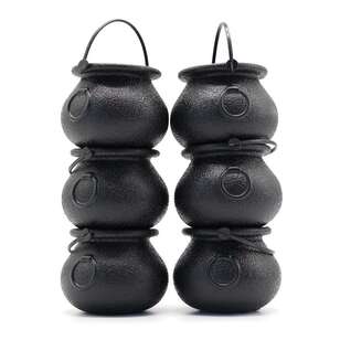 Spooky Hollow Cauldron Mini Candy Jars 6 Pack Black