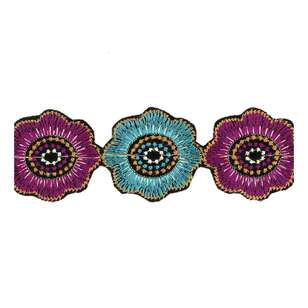 Simplicity Circle Floral Chain Turquoise & Purple 44.5 mm x 90 cm