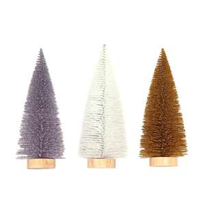 Jolly & Joy Brush Tree 3 Pack Metallic 15 cm