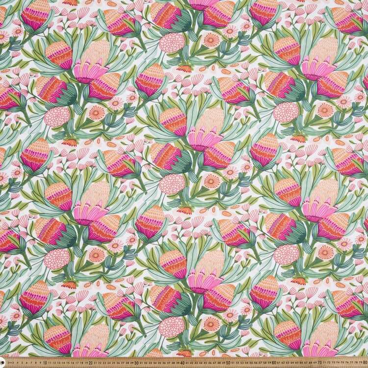 Kirsten Katz Weatherproof Gum Blossoms Fabric Multicoloured 150 cm