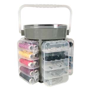 6 Compartment Sewing Kit Grey