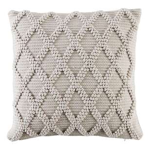 Logan And Mason Home Ayle Lattice Loop Cushion Silver 45 x 45 cm