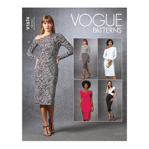 Vogue Sewing Pattern V1674 Misses' Dresses White